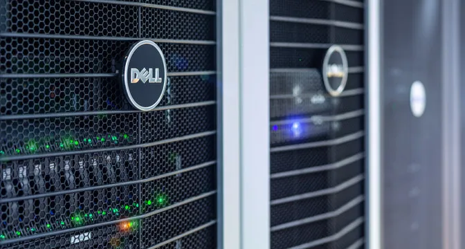 Server racks at our datacenter in the Lyon area