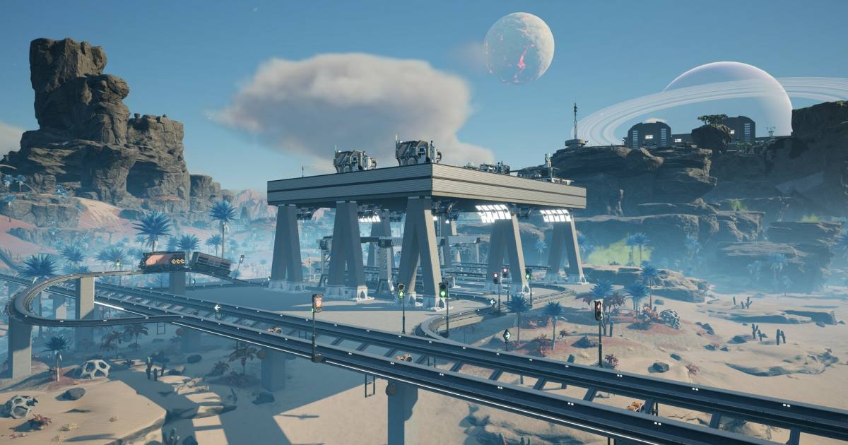 Usine Satisfactory en arrière-plan