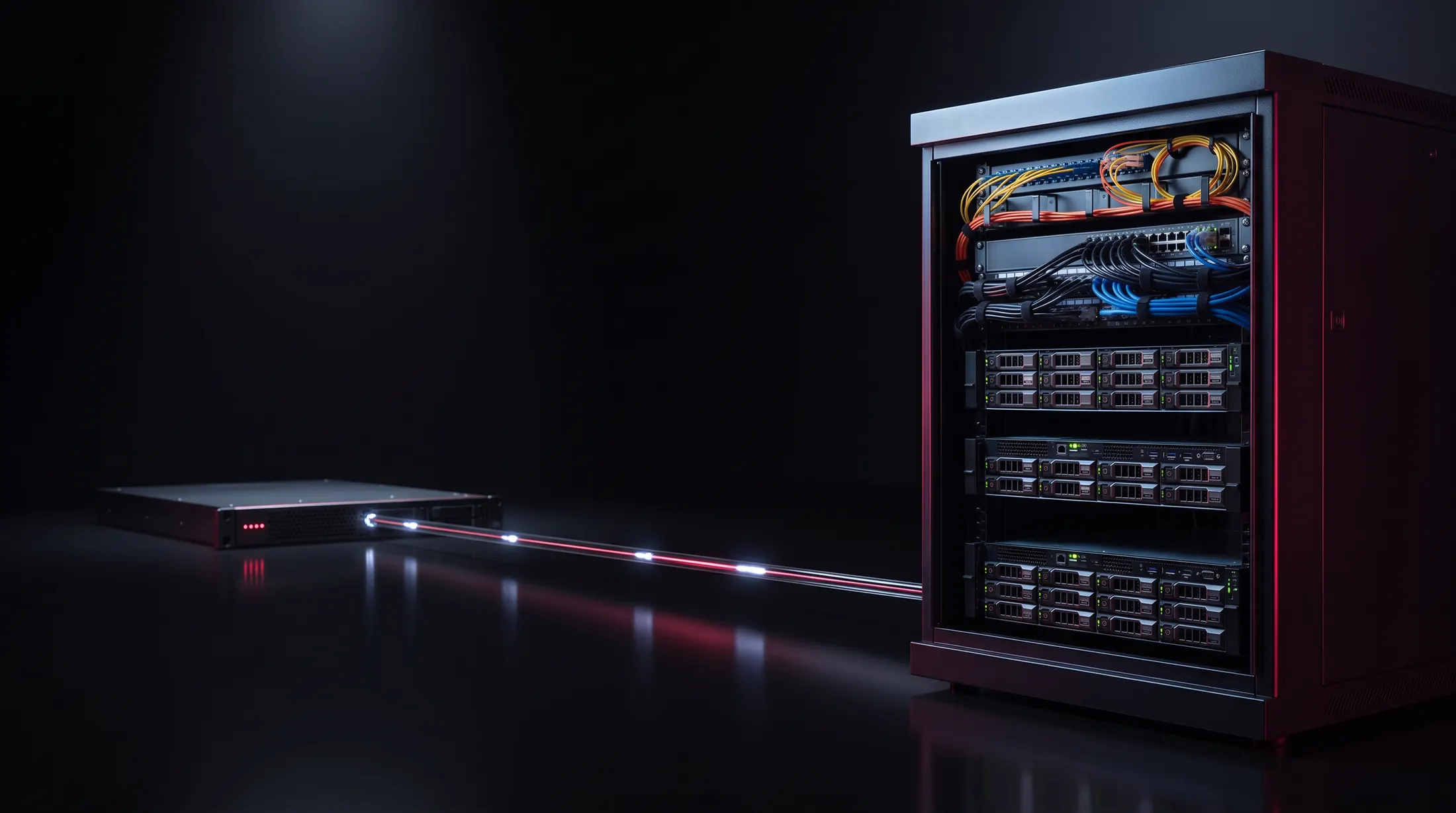 A server hosted elsewhere, linked to our rack through the tunnel